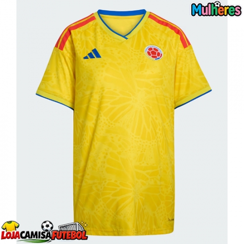 Camisa de Futebol Colômbia Equipamento Principal Mulheres Mundo 2026 Manga Curta